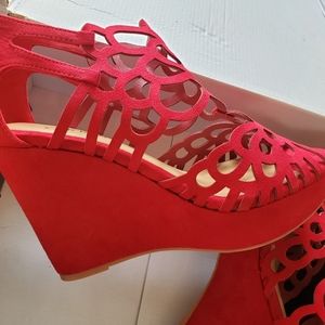 Red Torrid Cutout Platform Wedges